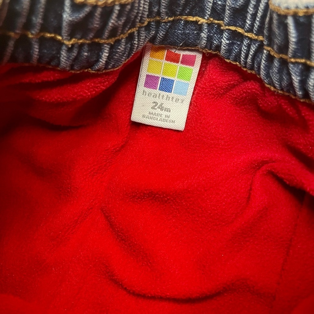 Fleece Lined Healthtex 24 Month Red Blue Jeans PRELOVED Wear shown in photos - Picture 7 of 13